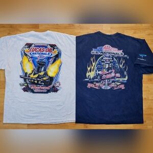2XL NHRA Racing Bundle: Vintage 2003 U.S. Nationals+ 2018 Lucas Oil Nationals Ts